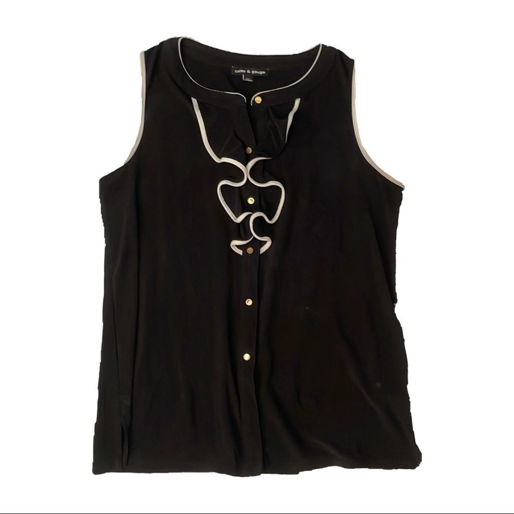 cable & gauge button up blouse